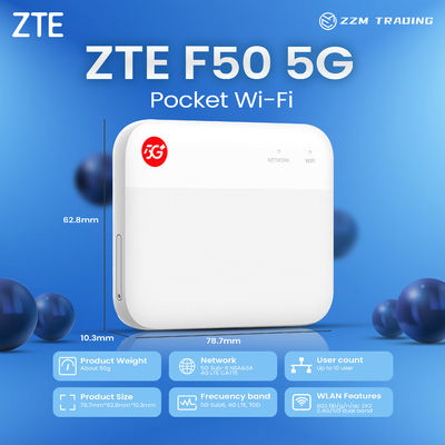 Roteador ZTE F50 5G original novo desbloqueado Pocket WiFi 1.6Gbps SA/NSA 5G Mobile Hotspot Pocket Mini WiFi Roteador